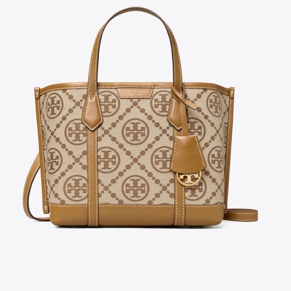 NEW PERRY T MONOGRAM SMALL TRIPLE-COMPARTMENT TOTE - Picture 5 of 14